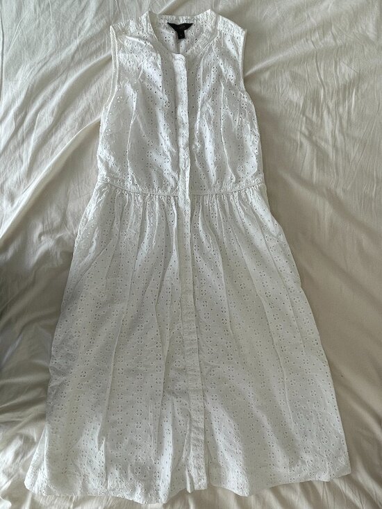 J. Crew Dresses & Skirts - Jcrew Sleeveless Button Down White Dress in Size 6